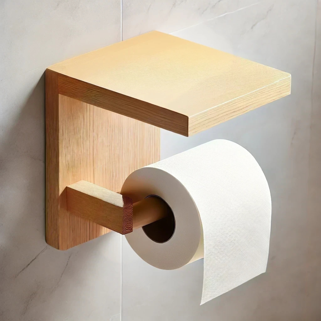 Portarrollos Siena – Portarrollos de Madera con Estante para Baño