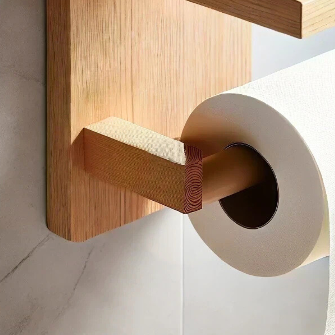 Portarrollos Siena – Portarrollos de Madera con Estante para Baño
