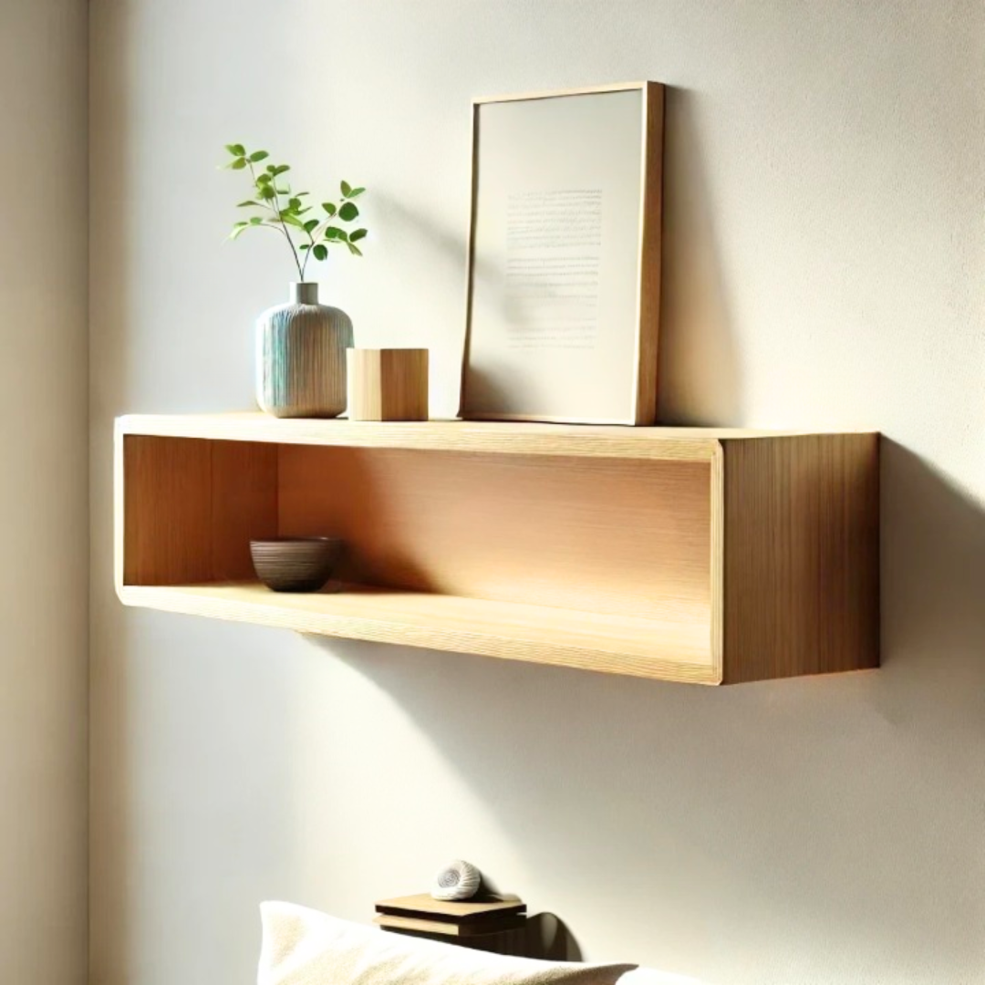 Estante Lume – Estante flotante de madera maciza con diseño nórdico