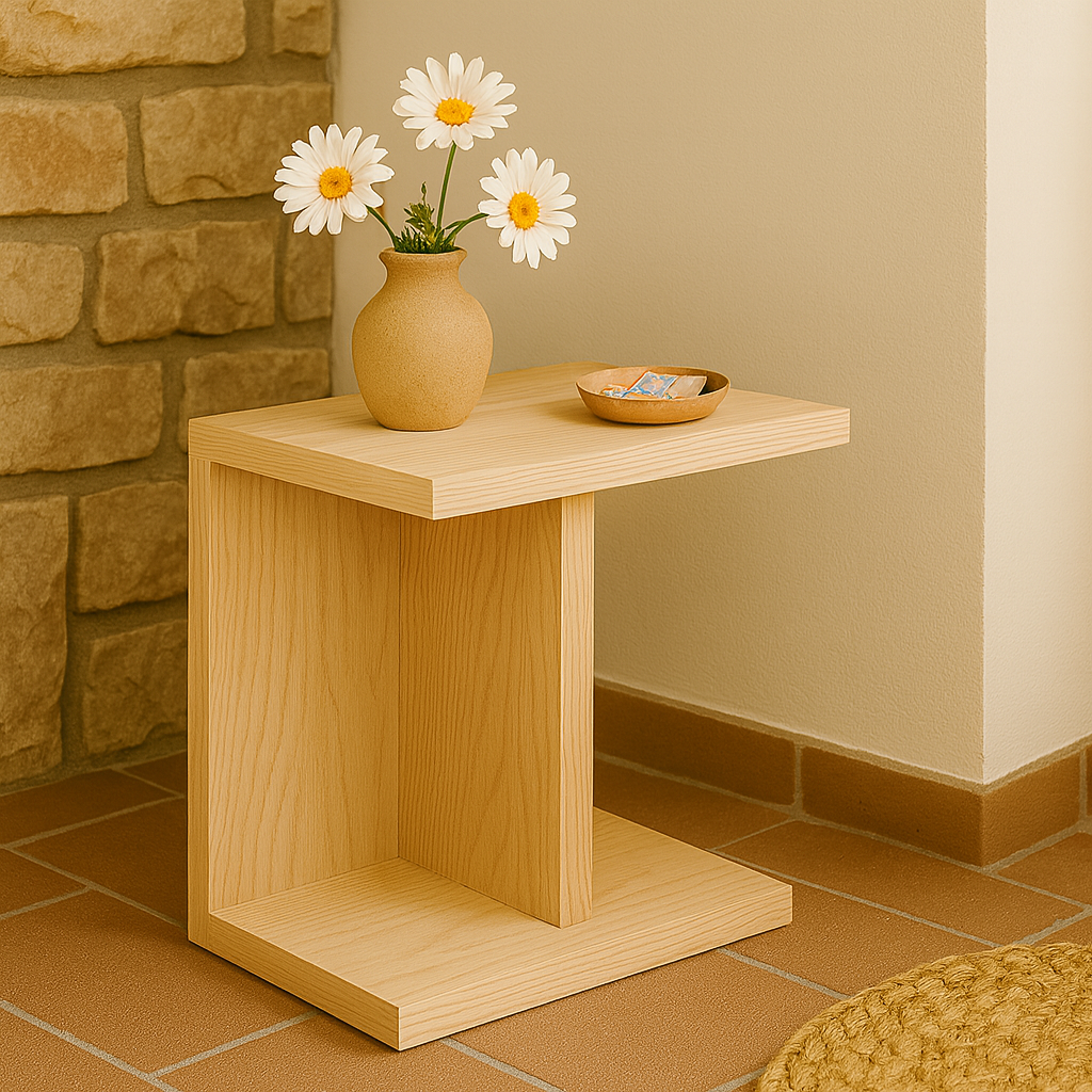 mesita de madera pequeña y coqueta multiifuncional