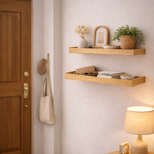 Alma – Estantes flotantes de madera natural | Pack de 2