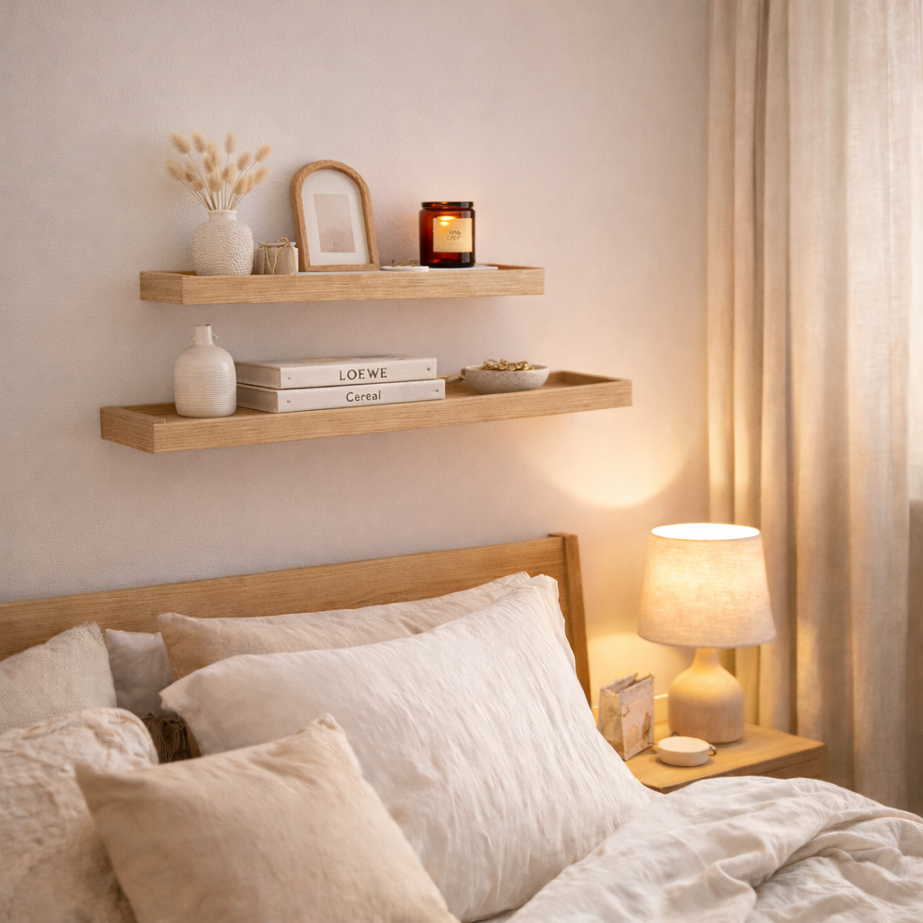 Alma – Estantes flotantes de madera natural | Pack de 2