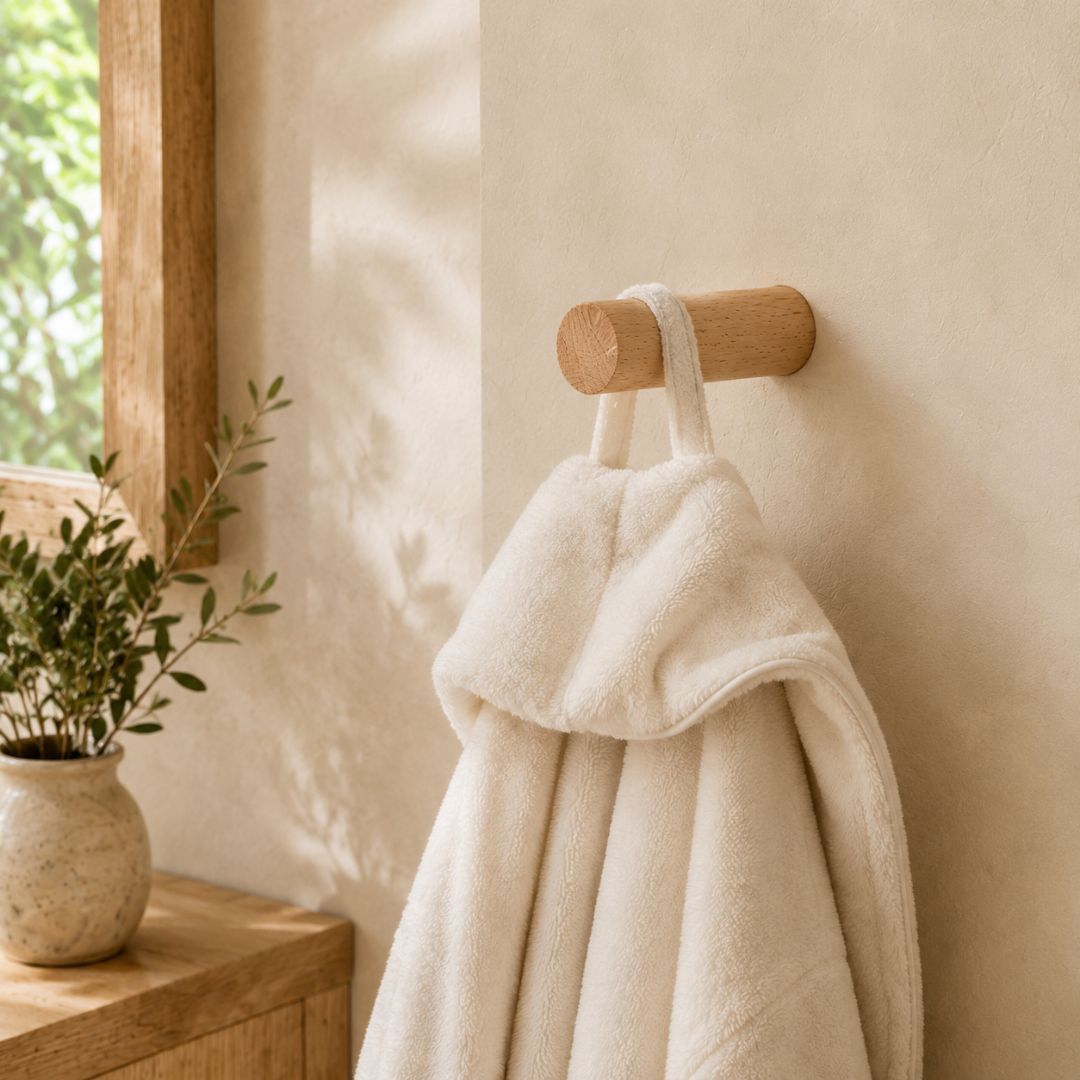 Juego de accesorios de baño de madera de haya – 3 piezas