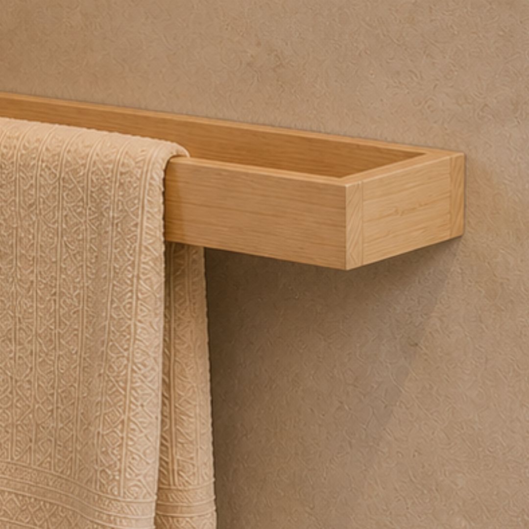 Toallero de Pared Nadi - Madera Maciza de Pino Estilo Japandi 50cm
