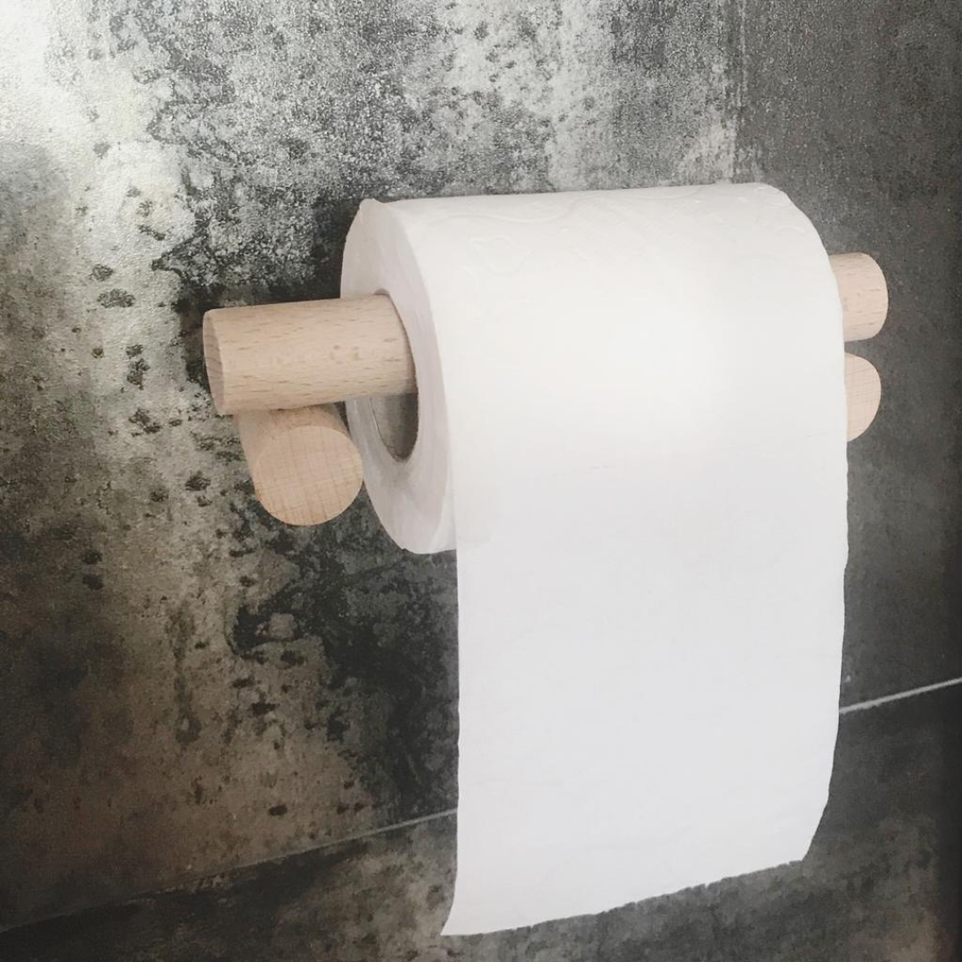 Kit de Accesorios de Baño Minimalista: Toallero y Portarrollos de Madera - Estilo Moderno y Ecológico.